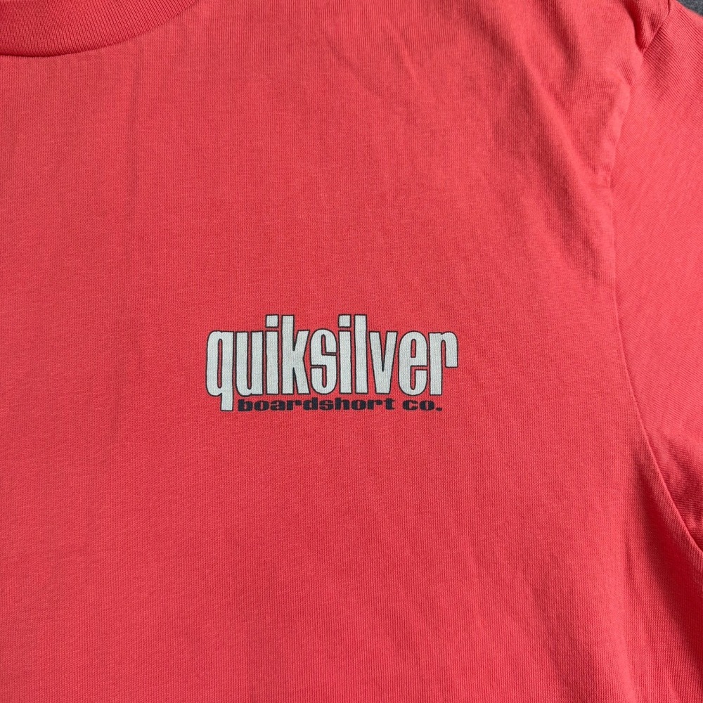 Quiksilver T-Shirt Mens Large Coral Quiksilver Boardshort Co Graphic Regular Fit - Picture 4 of 7